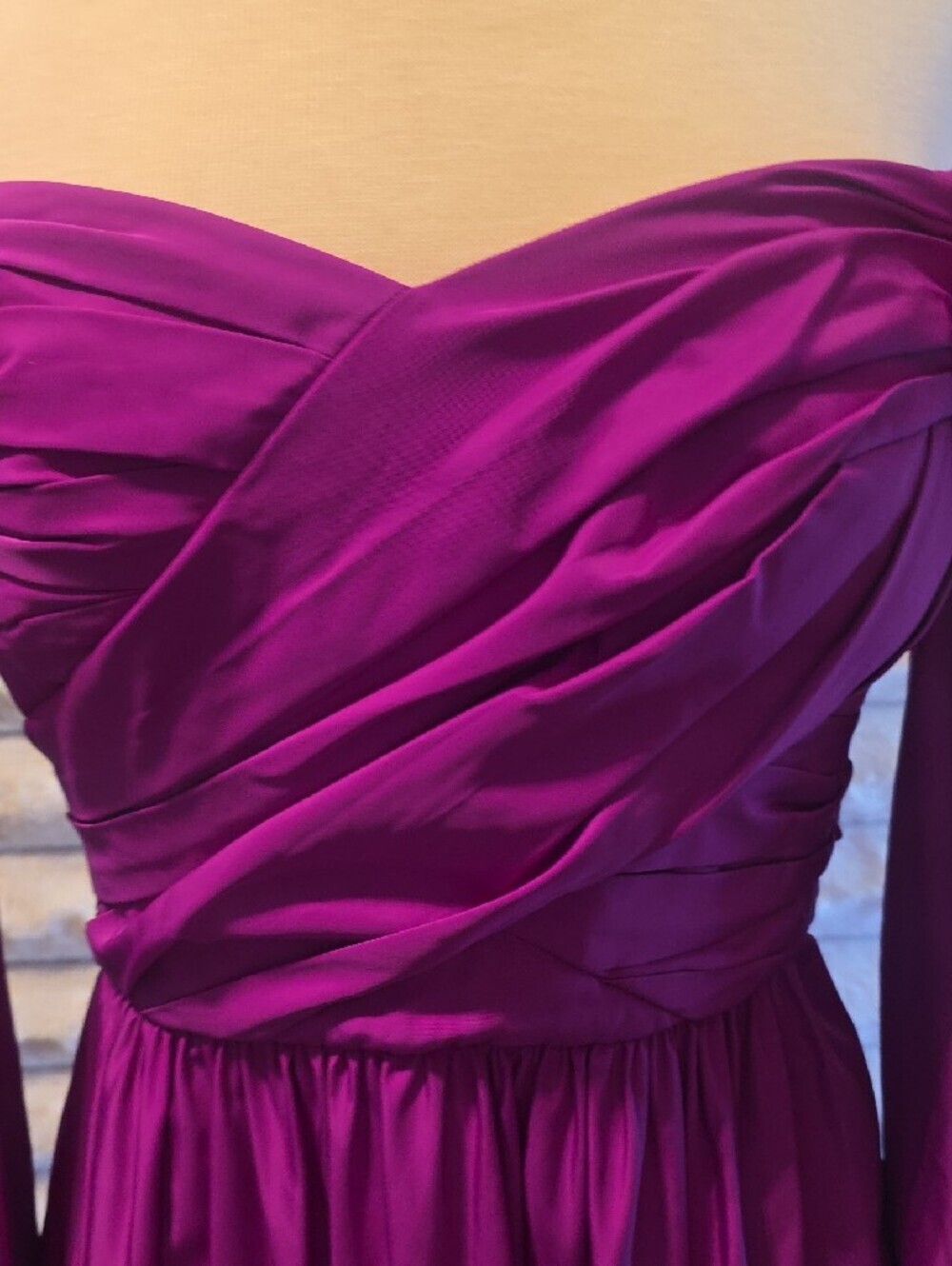 Self-Portrait Fuchsia Off-Shoulder Long Sleeve Maxi Dress - Picture 3 of 12